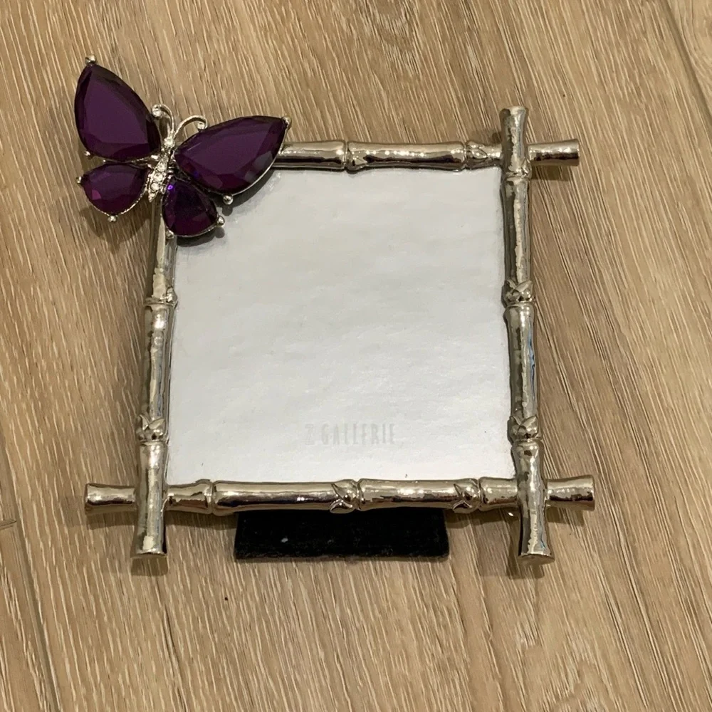 NEW - Silver & Purple Butterfly Frame by Z Gallerie